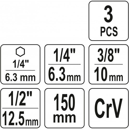 ADAPTER HEX DO NASADE-1/4, 3/8, 1/2 3SZT -zdjęcie numer 4