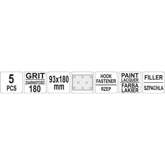 ARKUSZE ŚCIER RZEP OTWORY 93x180 P180 5S -zdjęcie numer 1