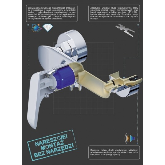 BATERIA PRYSZNICOWA ŚCIENNA BURGOS -zdjęcie numer 5