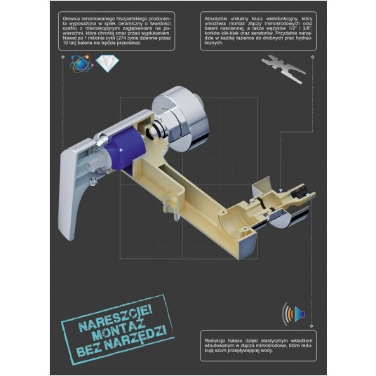 BATERIA PRYSZNICOWA ŚCIENNA MURCIA -zdjęcie numer 5