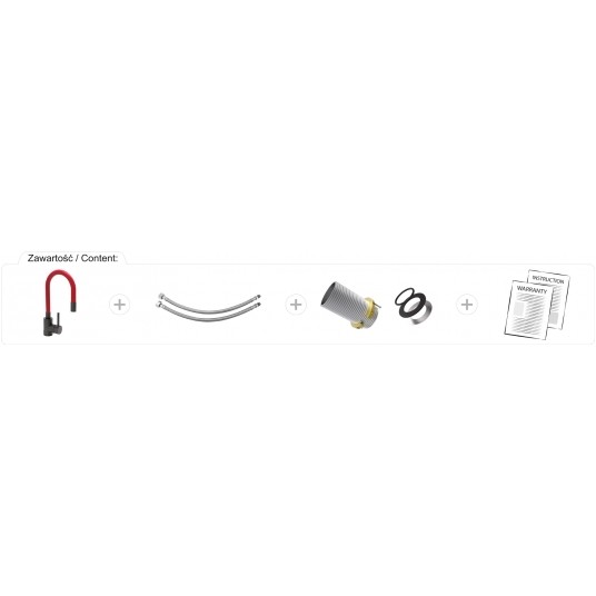 BATERIA ZLEW. 'BLACK FLEXIBLE' CZERWONA -zdjęcie numer 2