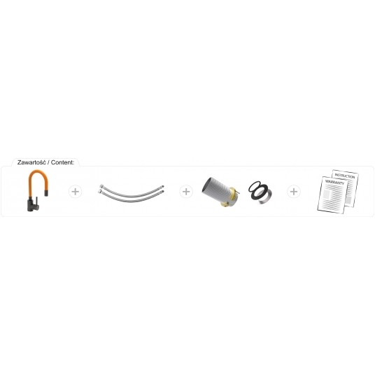 BATERIA ZLEW. 'BLACK FLEXIBLE' POMARAŃ. -zdjęcie numer 2