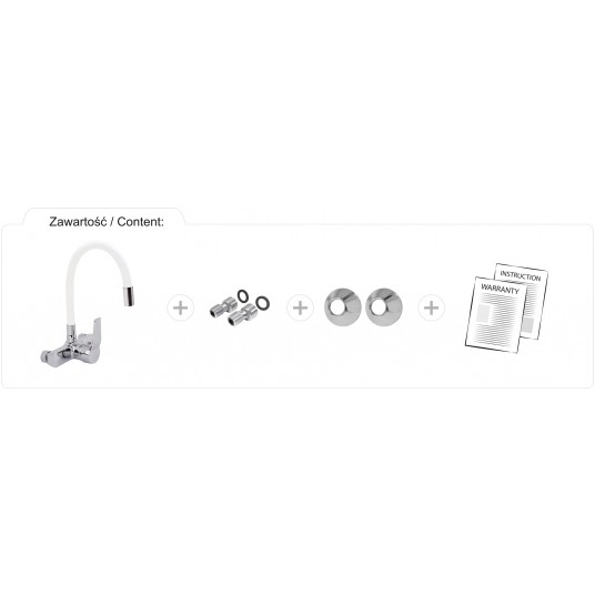 BATERIA ZLEW. ŚCIENNA FLEXIBLE BIAŁA -zdjęcie numer 6