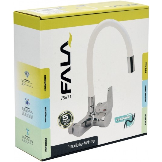 BATERIA ZLEW. ŚCIENNA FLEXIBLE BIAŁA -zdjęcie numer 5