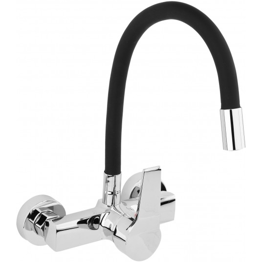 BATERIA ZLEW. ŚCIENNA FLEXIBLE CZARNA -zdjęcie numer 1