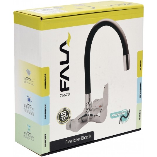 BATERIA ZLEW. ŚCIENNA FLEXIBLE CZARNA -zdjęcie numer 5