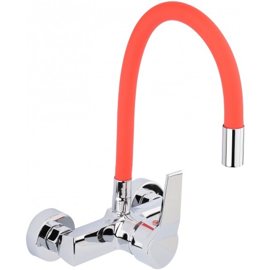 BATERIA ZLEW. ŚCIENNA FLEXIBLE CZERWONA -zdjęcie numer 1