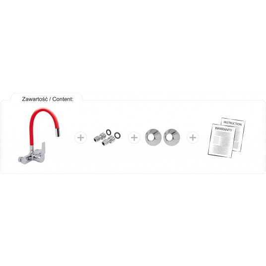 BATERIA ZLEW. ŚCIENNA FLEXIBLE CZERWONA -zdjęcie numer 6