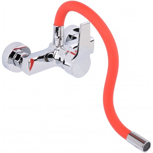 BATERIA ZLEW. ŚCIENNA FLEXIBLE CZERWONA -zdjęcie numer 4