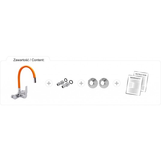 BATERIA ZLEW. ŚCIENNA FLEXIBLE POMARAŃCZ -zdjęcie numer 6
