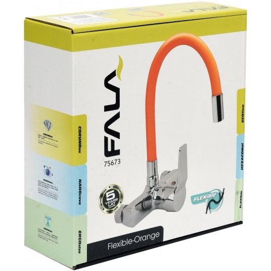 BATERIA ZLEW. ŚCIENNA FLEXIBLE POMARAŃCZ -zdjęcie numer 5