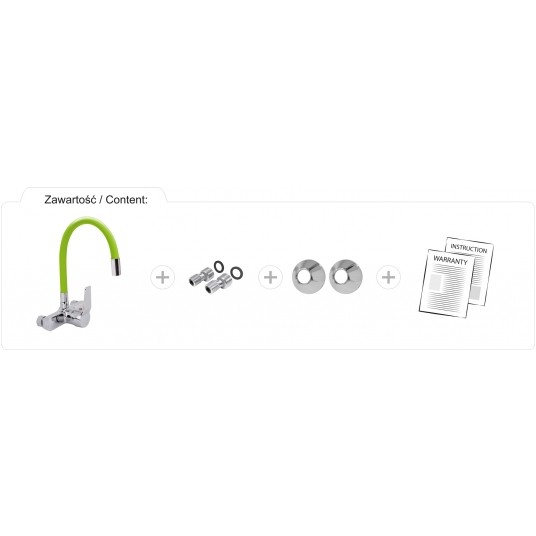 BATERIA ZLEW. ŚCIENNA FLEXIBLE ZIELONA -zdjęcie numer 6