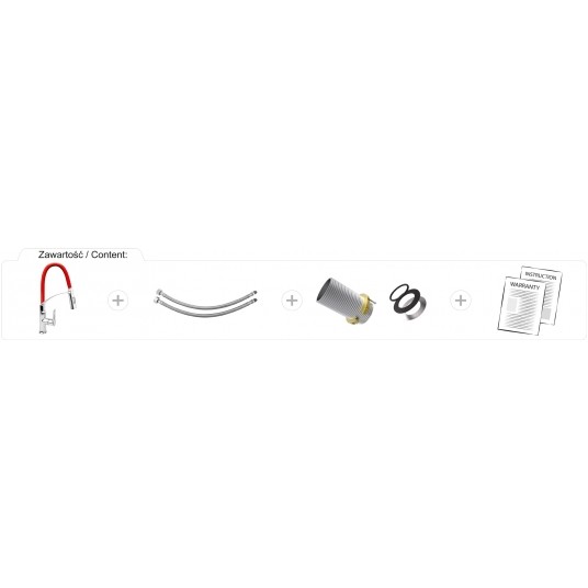 BATERIA ZLEWOZMYWAKOWA FLEXIBLE 2 CZERW. -zdjęcie numer 5