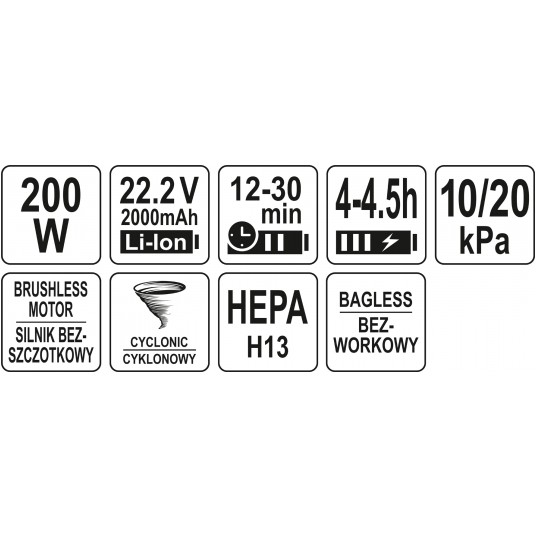 BEZPRZEWODOWY ODKURZACZ PIONOWY 200W -zdjęcie numer 20