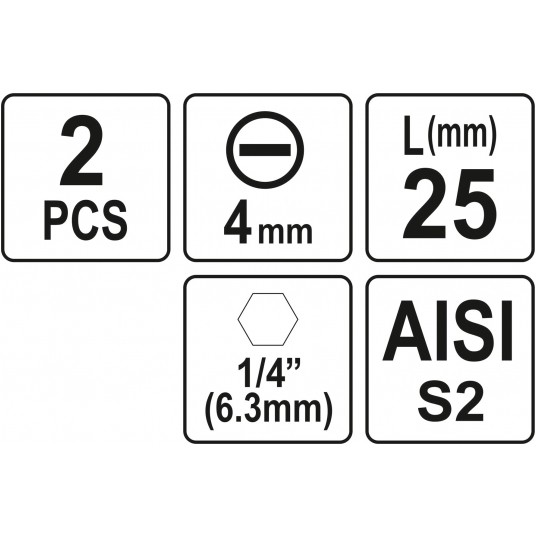 BITY 1/4"X25 MM, 4MM 2 SZT -zdjęcie numer 3