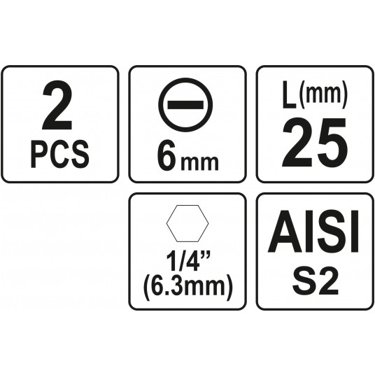 BITY 1/4"X25 MM, 6MM 2 SZT -zdjęcie numer 3