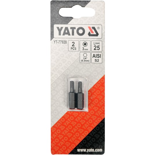 BITY 1/4"X25 MM HEX H3 2 SZT -zdjęcie numer 2