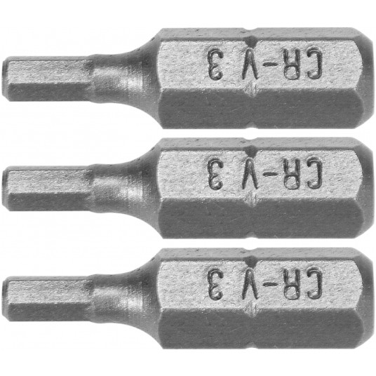 BITY 1/4"X25 MM HEX H3 3 SZT -zdjęcie numer 1