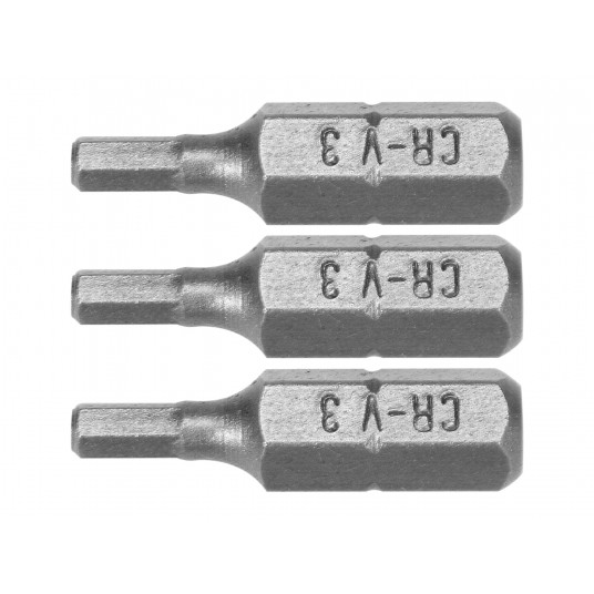 BITY 1/4"X25 MM HEX H3 3 SZT -zdjęcie numer 1
