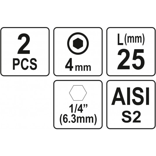BITY 1/4"X25 MM HEX H4 2 SZT -zdjęcie numer 3