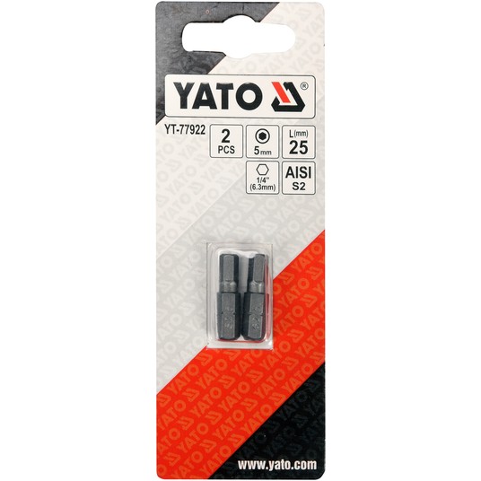 BITY 1/4"X25 MM HEX H5 2 SZT -zdjęcie numer 2