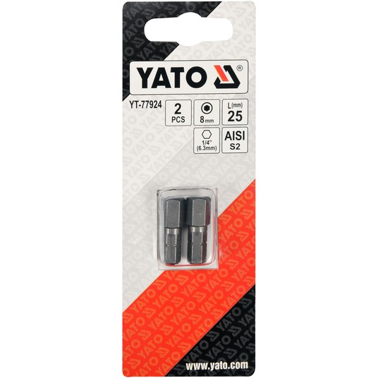 BITY 1/4"X25 MM HEX H8 2 SZT -zdjęcie numer 2