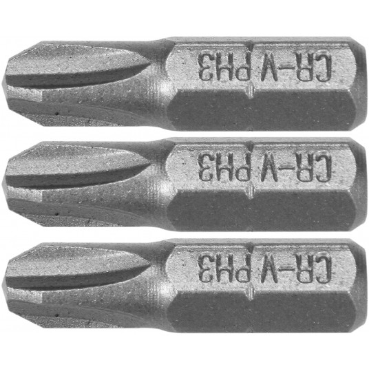 BITY 1/4"X25 MM PH1, PH2, PH3 3 SZT -zdjęcie numer 1