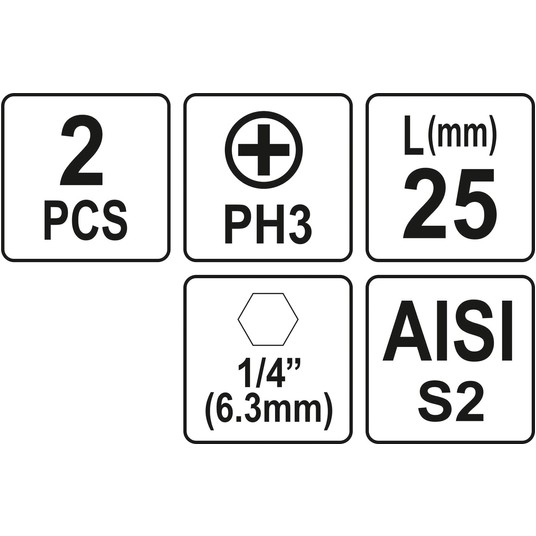 BITY 1/4"X25 MM PH3 2 SZT -zdjęcie numer 3