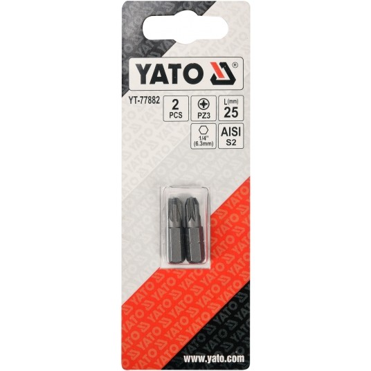 BITY 1/4"X25 MM PZ3 2 SZT -zdjęcie numer 2