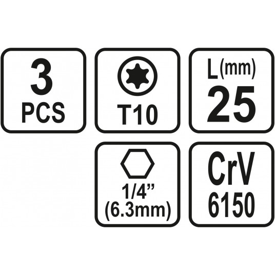 BITY 1/4"X25 MM TORX T10 3 SZT -zdjęcie numer 3