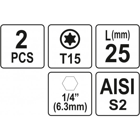 BITY 1/4"X25 MM TORX T15 2 SZT -zdjęcie numer 3