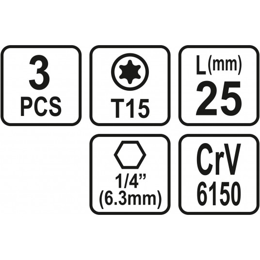 BITY 1/4"X25 MM TORX T15 3 SZT -zdjęcie numer 3