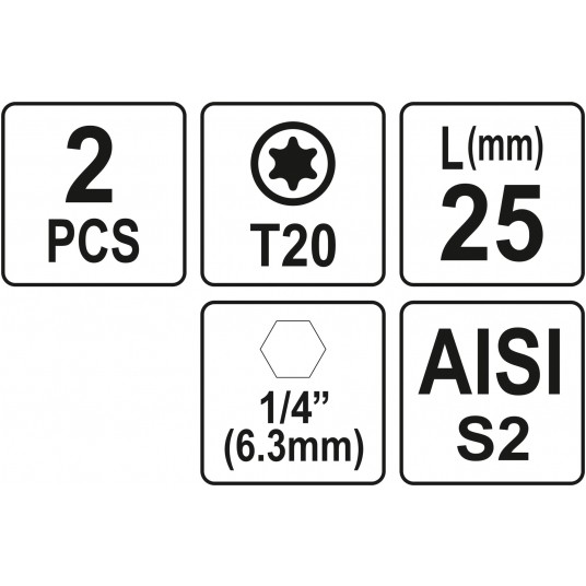BITY 1/4"X25 MM TORX T20 2 SZT -zdjęcie numer 3