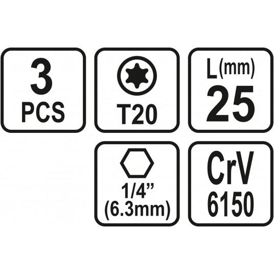 BITY 1/4"X25 MM TORX T20 3 SZT -zdjęcie numer 3