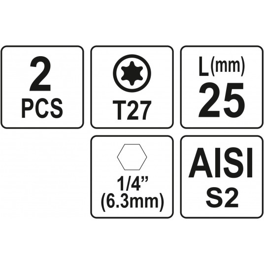 BITY 1/4"X25 MM TORX T27 2 SZT -zdjęcie numer 3