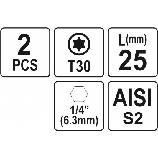 BITY 1/4"X25 MM TORX T30 2 SZT -zdjęcie numer 3