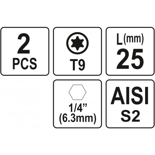 BITY 1/4"X25 MM TORX T9 2 SZT -zdjęcie numer 3