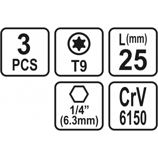 BITY 1/4"X25 MM TORX T9 3 SZT -zdjęcie numer 3