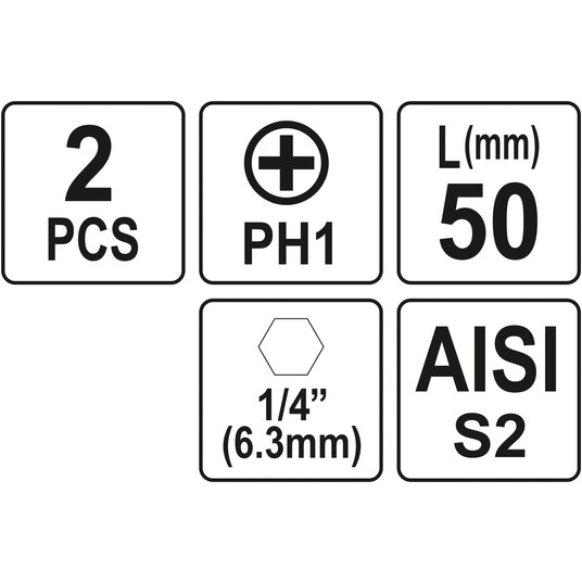 BITY 1/4"X50 MM PH1 2 SZT -zdjęcie numer 3