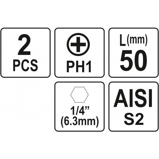 BITY 1/4"X50 MM PH1 2 SZT -zdjęcie numer 3