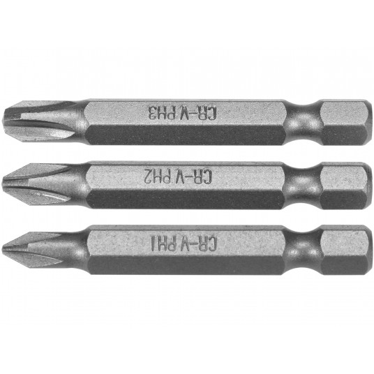 BITY 1/4"X50 MM PH1, PH2, PH3 3 SZT -zdjęcie numer 1