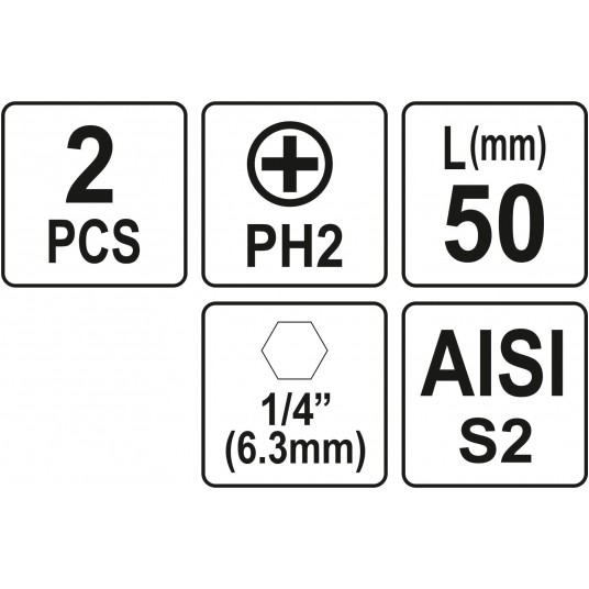 BITY 1/4"X50 MM PH2 2 SZT -zdjęcie numer 3
