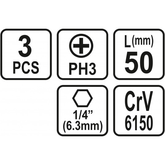 BITY 1/4"X50 MM PH3 3 SZT -zdjęcie numer 3