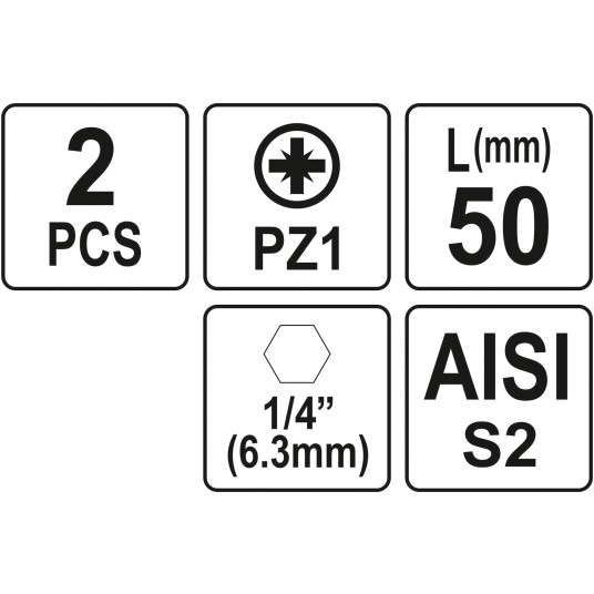 BITY 1/4"X50 MM PZ1 2 SZT -zdjęcie numer 3