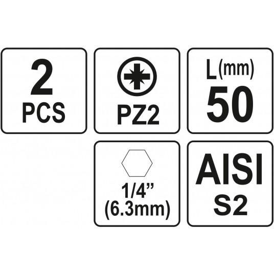 BITY 1/4"X50 MM PZ2 2 SZT -zdjęcie numer 3
