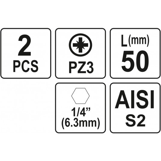 BITY 1/4"X50 MM PZ3 2 SZT -zdjęcie numer 3