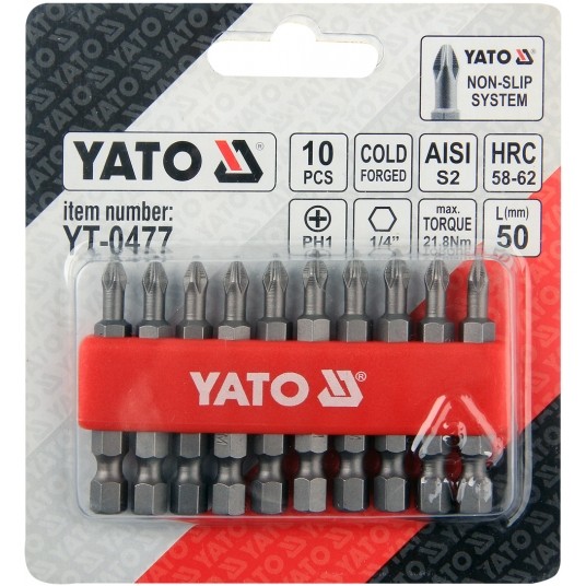 BITY DO WKRĘTARKI 10SZT. PH1x50 S2 -zdjęcie numer 2