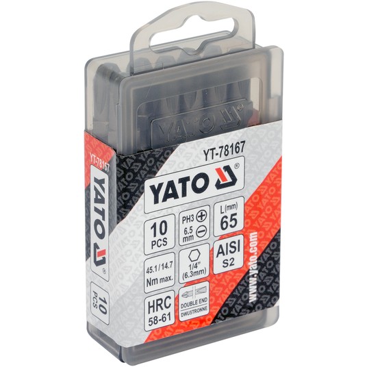 BITY DWUSTRONNE 1/4"X65 MM PH3-6,5MM 10 -zdjęcie numer 2