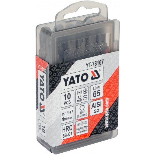 BITY DWUSTRONNE 1/4"X65 MM PH3-6,5MM 10 -zdjęcie numer 2