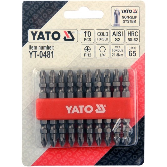 BITY OBUSTR.DO WKRĘTARKI 10SZT.PH2x65 -zdjęcie numer 2